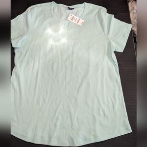 Karen Scott shirt, Large, light blue, brand new with tags